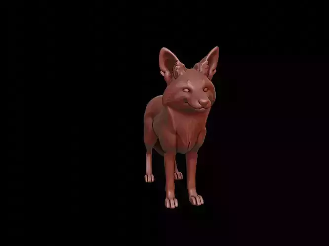 Fox Animal Sculpture 3D print model