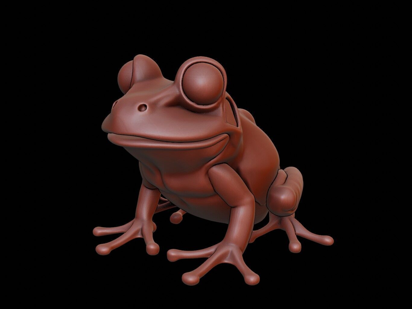 Frog Animal Sculpture 3D print model_2