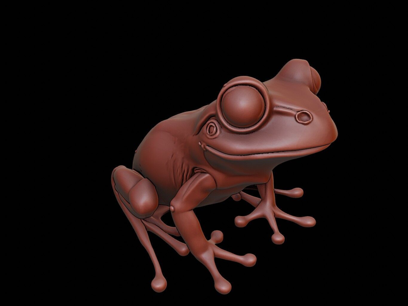 Frog Animal Sculpture 3D print model_1