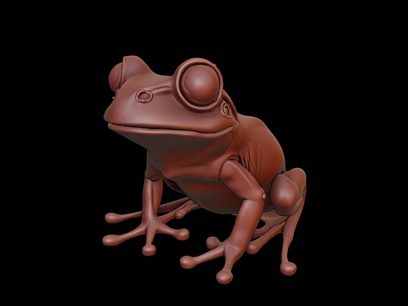 Frog Animal Sculpture 3D print model_2