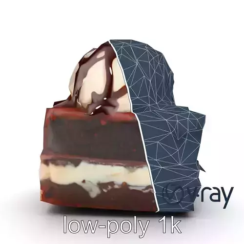 Decadent Brownie Sundae Dessert model pack Low-poly 3D model