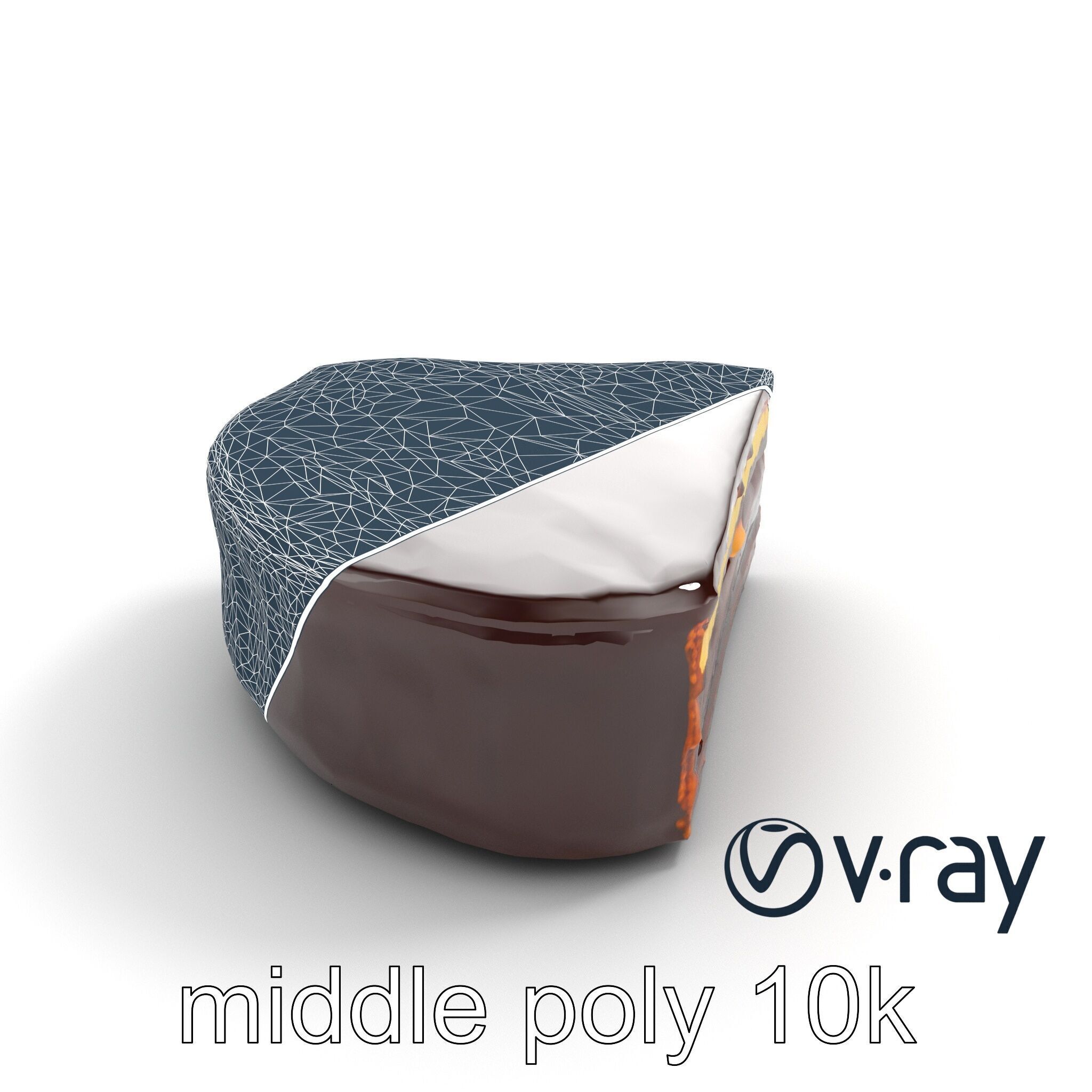 Sachertorte Chocolate Cake Slice model pack Low-poly 3D model_14