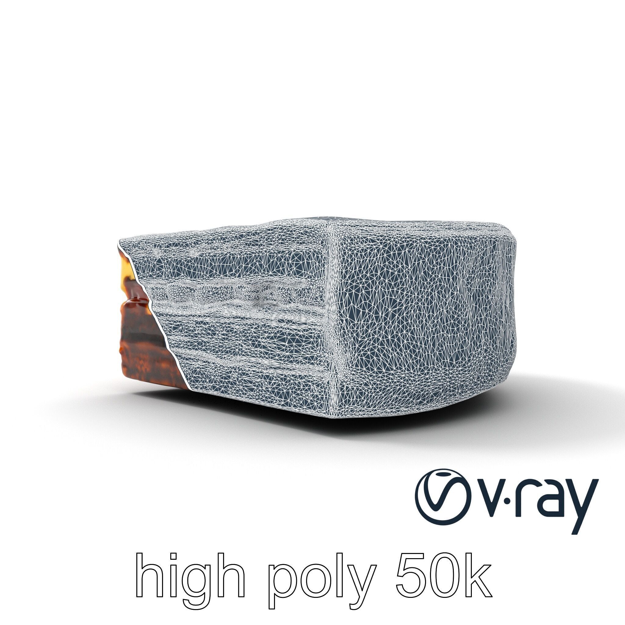 Sachertorte Chocolate Cake Slice model pack Low-poly 3D model_26