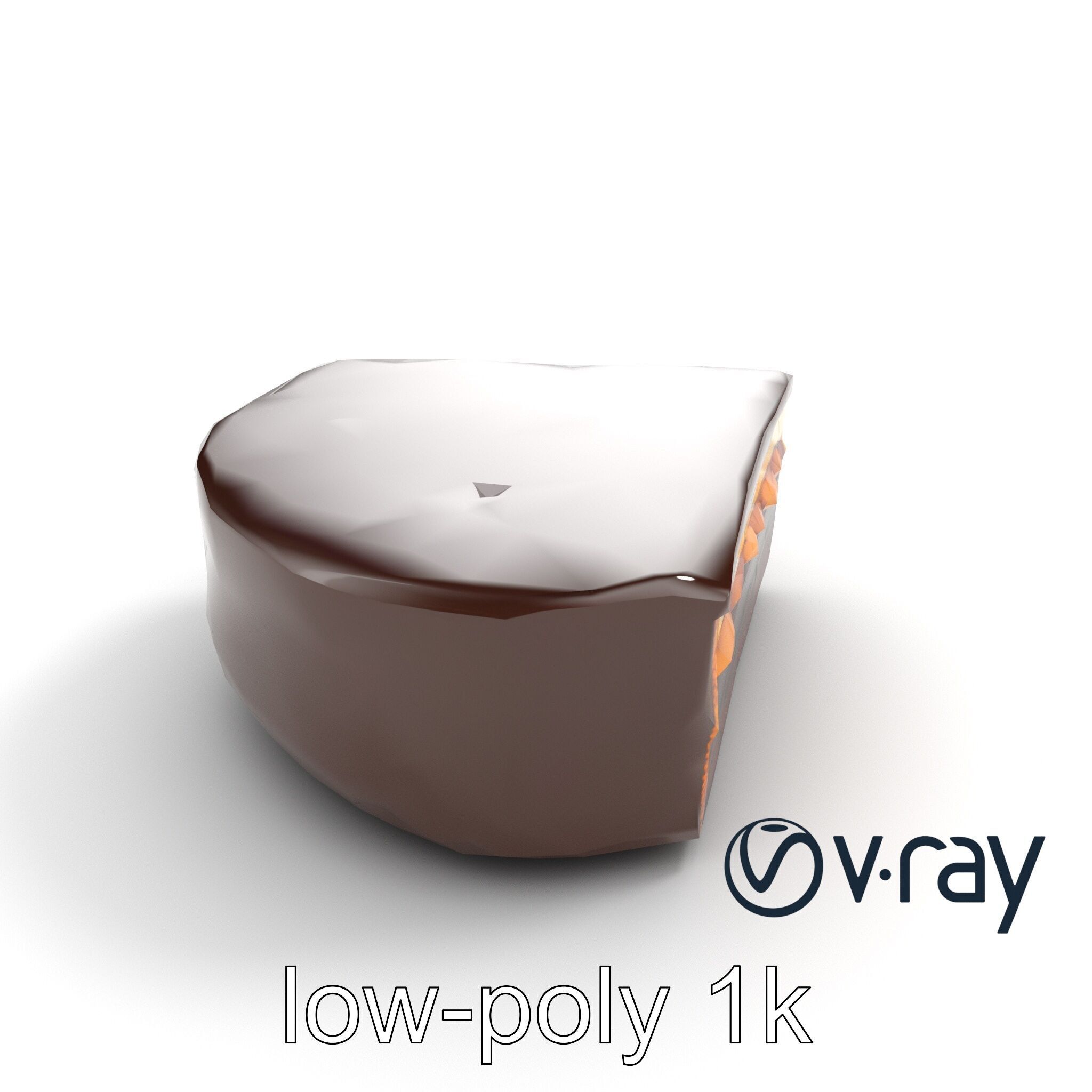 Sachertorte Chocolate Cake Slice model pack Low-poly 3D model_13