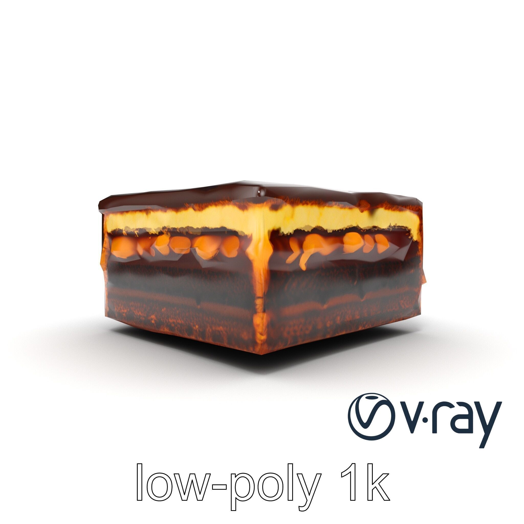 Sachertorte Chocolate Cake Slice model pack Low-poly 3D model_24