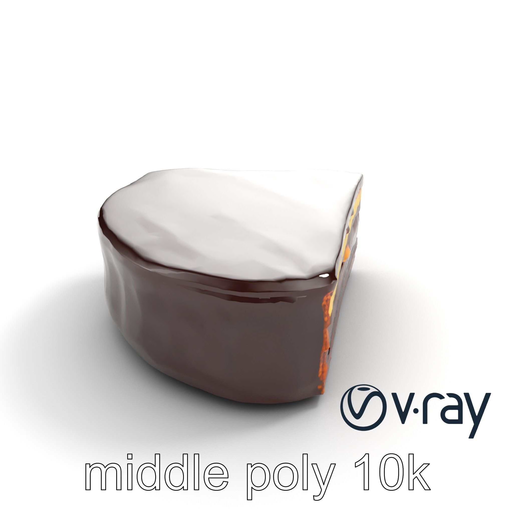 Sachertorte Chocolate Cake Slice model pack Low-poly 3D model_12
