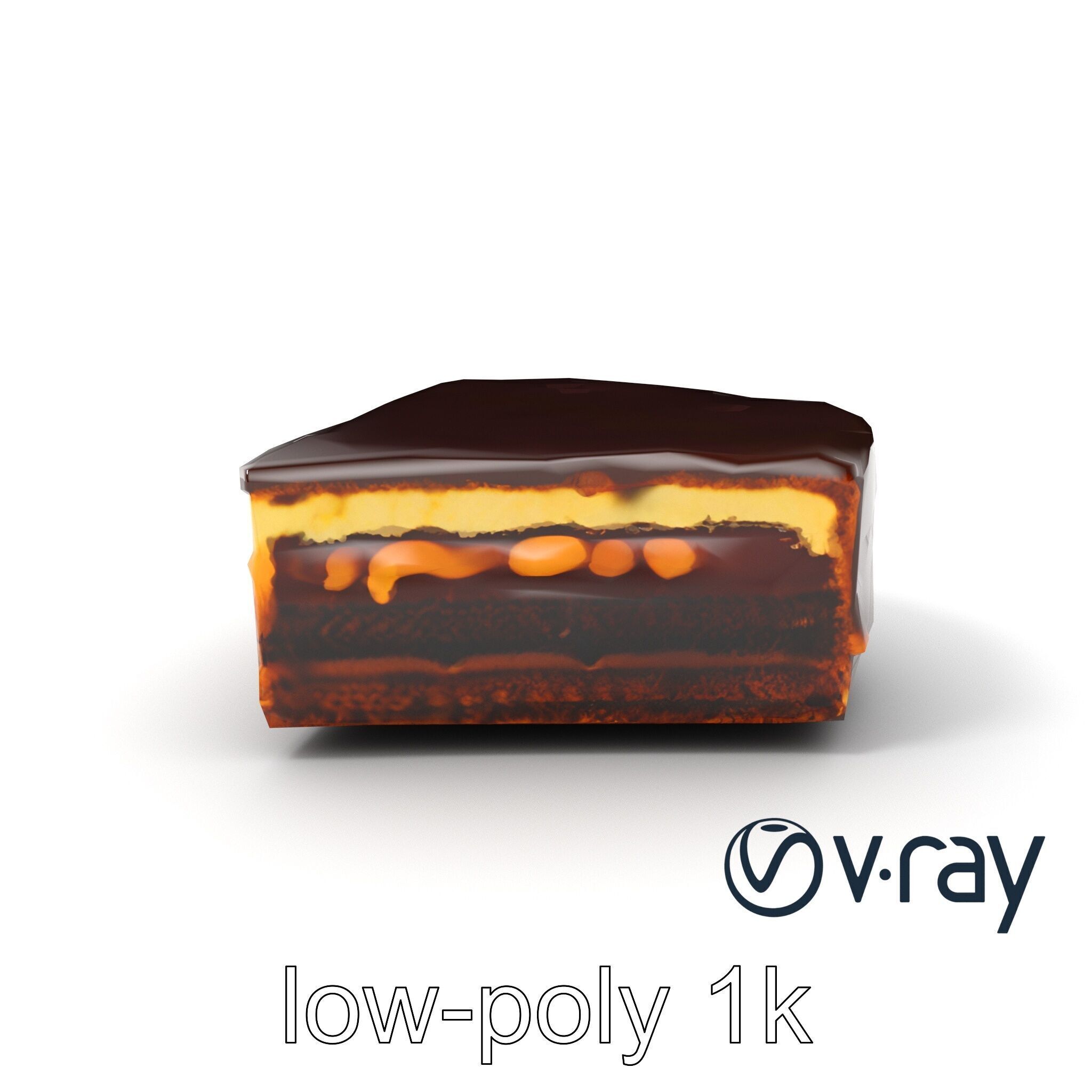 Sachertorte Chocolate Cake Slice model pack Low-poly 3D model_10