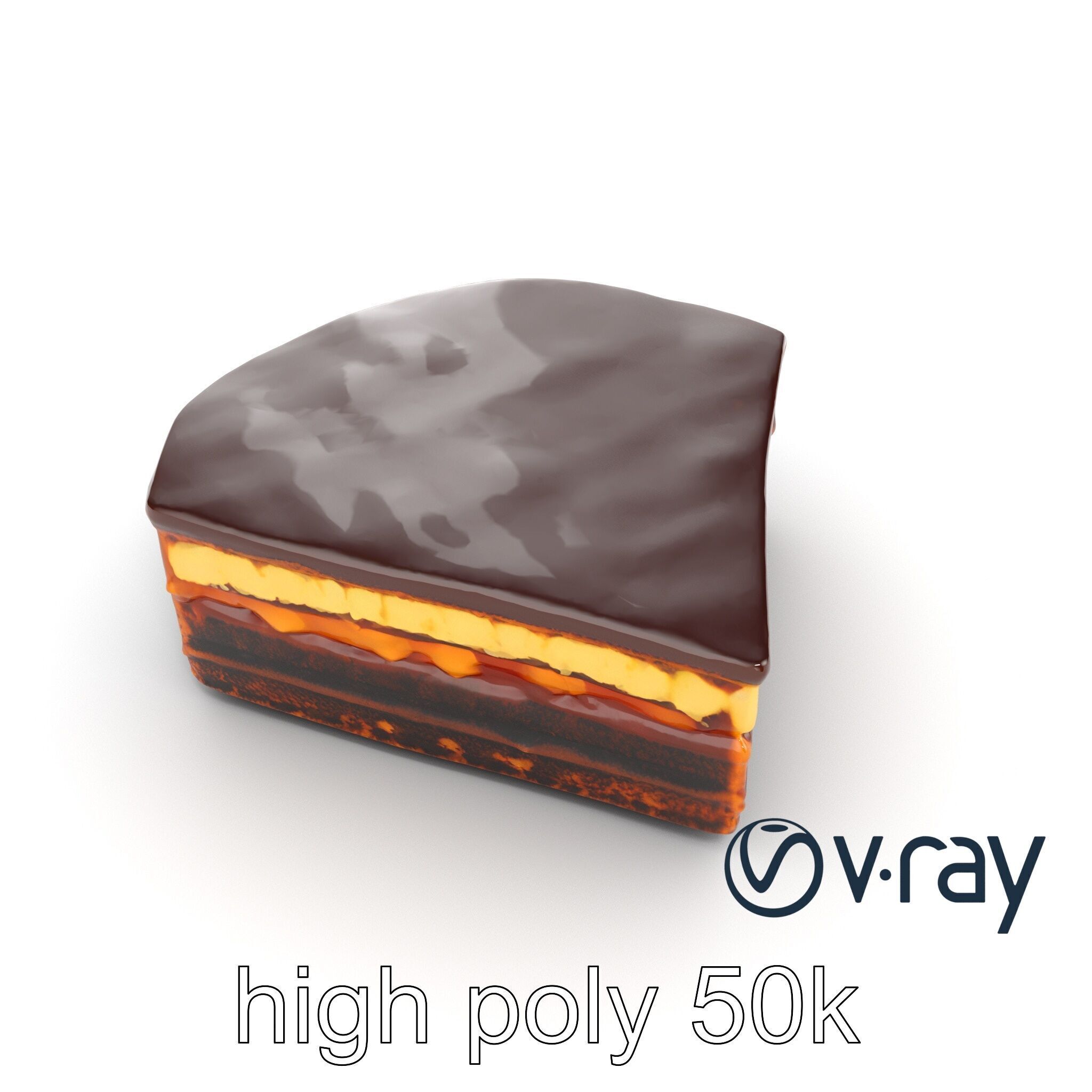 Sachertorte Chocolate Cake Slice model pack Low-poly 3D model_21