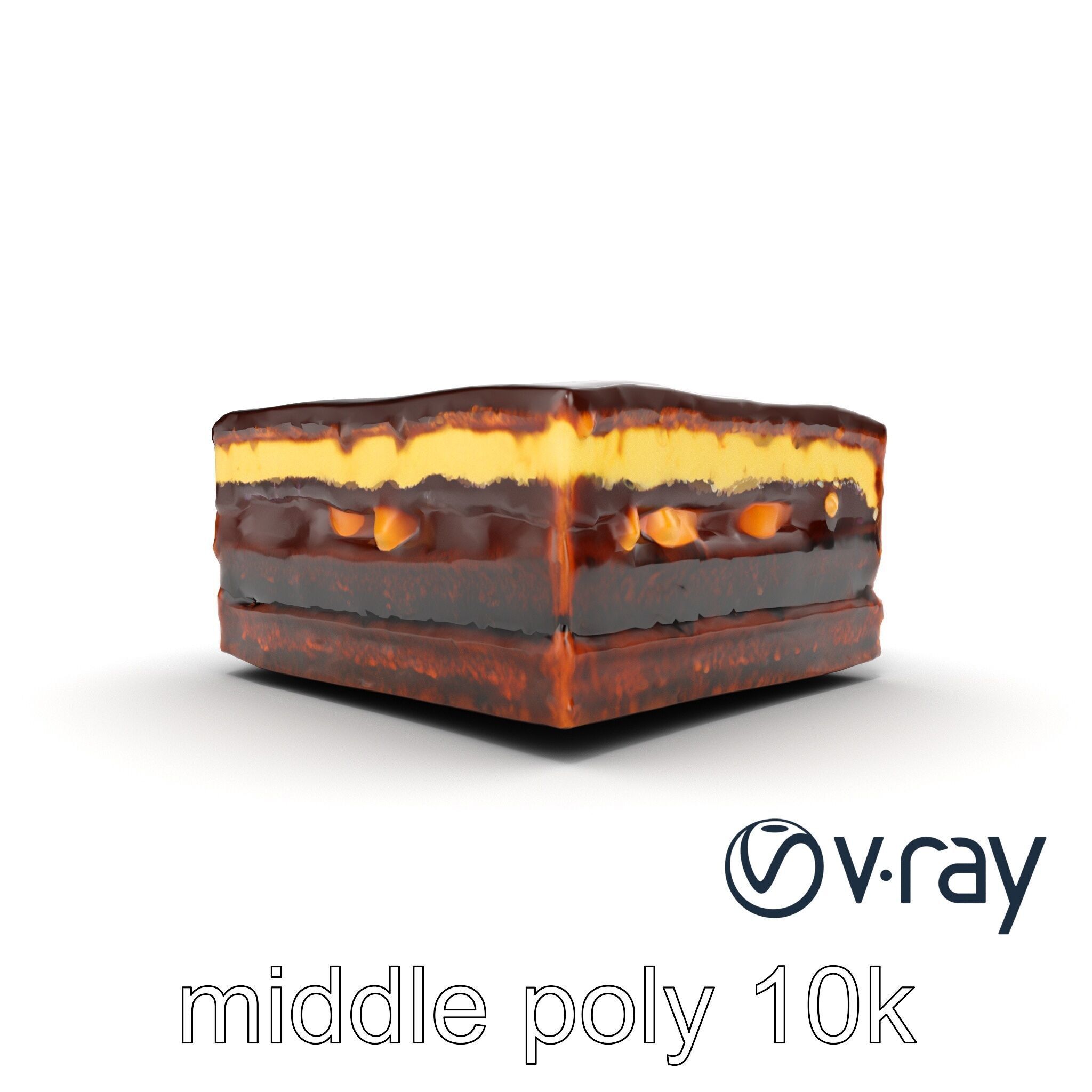 Sachertorte Chocolate Cake Slice model pack Low-poly 3D model_17