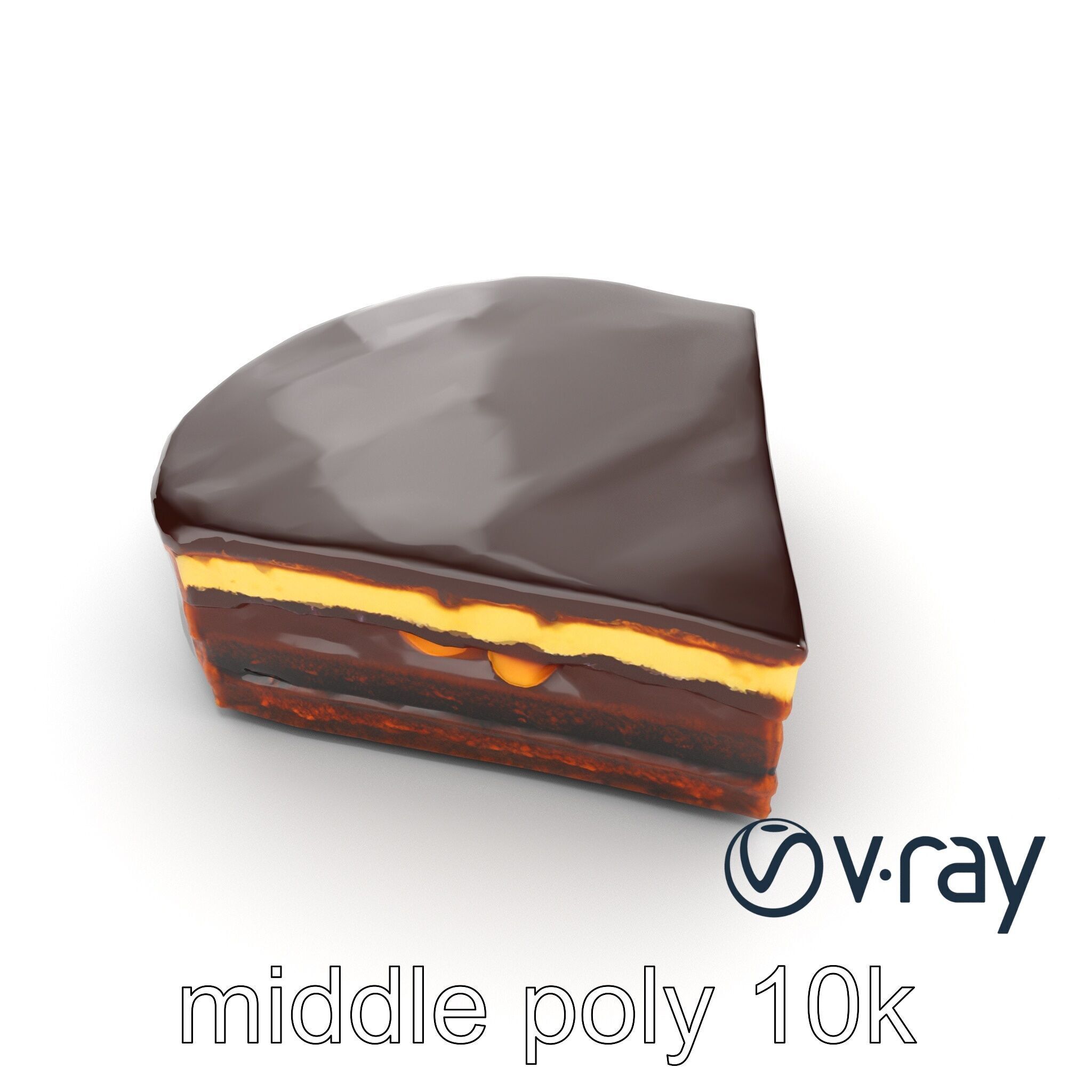 Sachertorte Chocolate Cake Slice model pack Low-poly 3D model_20