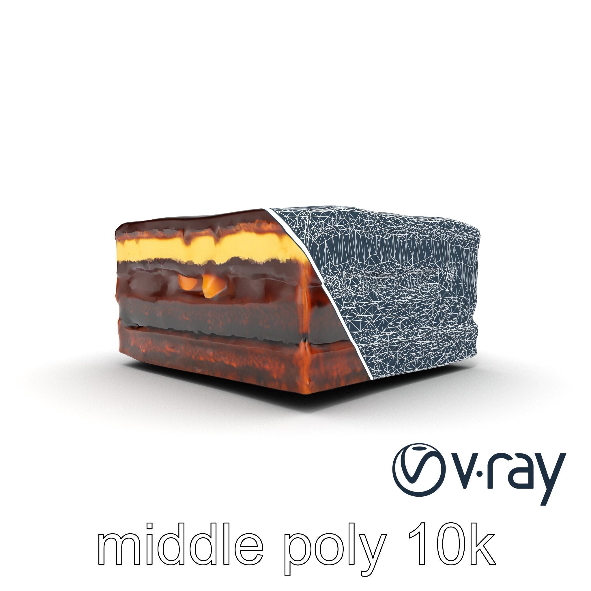 Sachertorte Chocolate Cake Slice model pack Low-poly 3D model_23