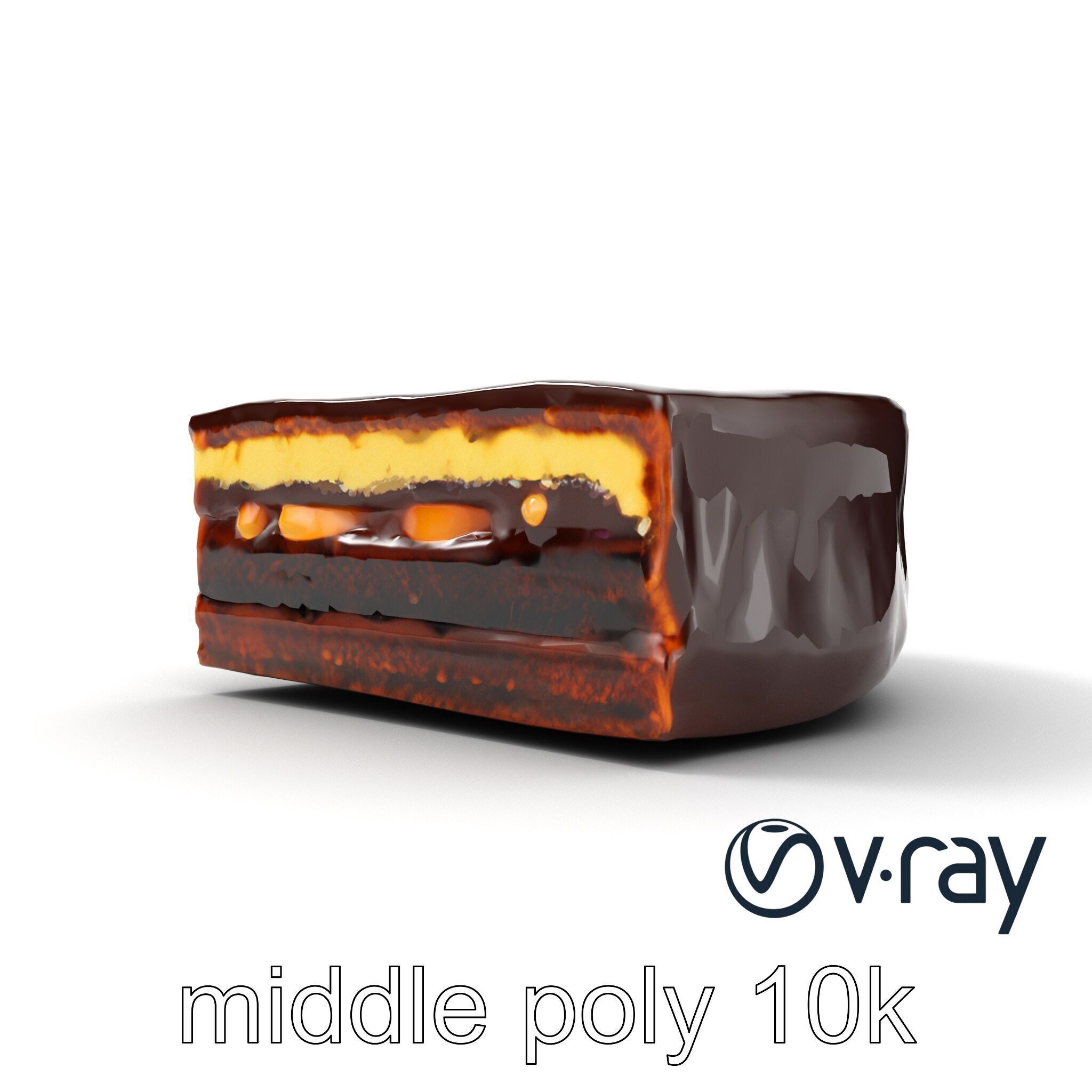Sachertorte Chocolate Cake Slice model pack Low-poly 3D model_25
