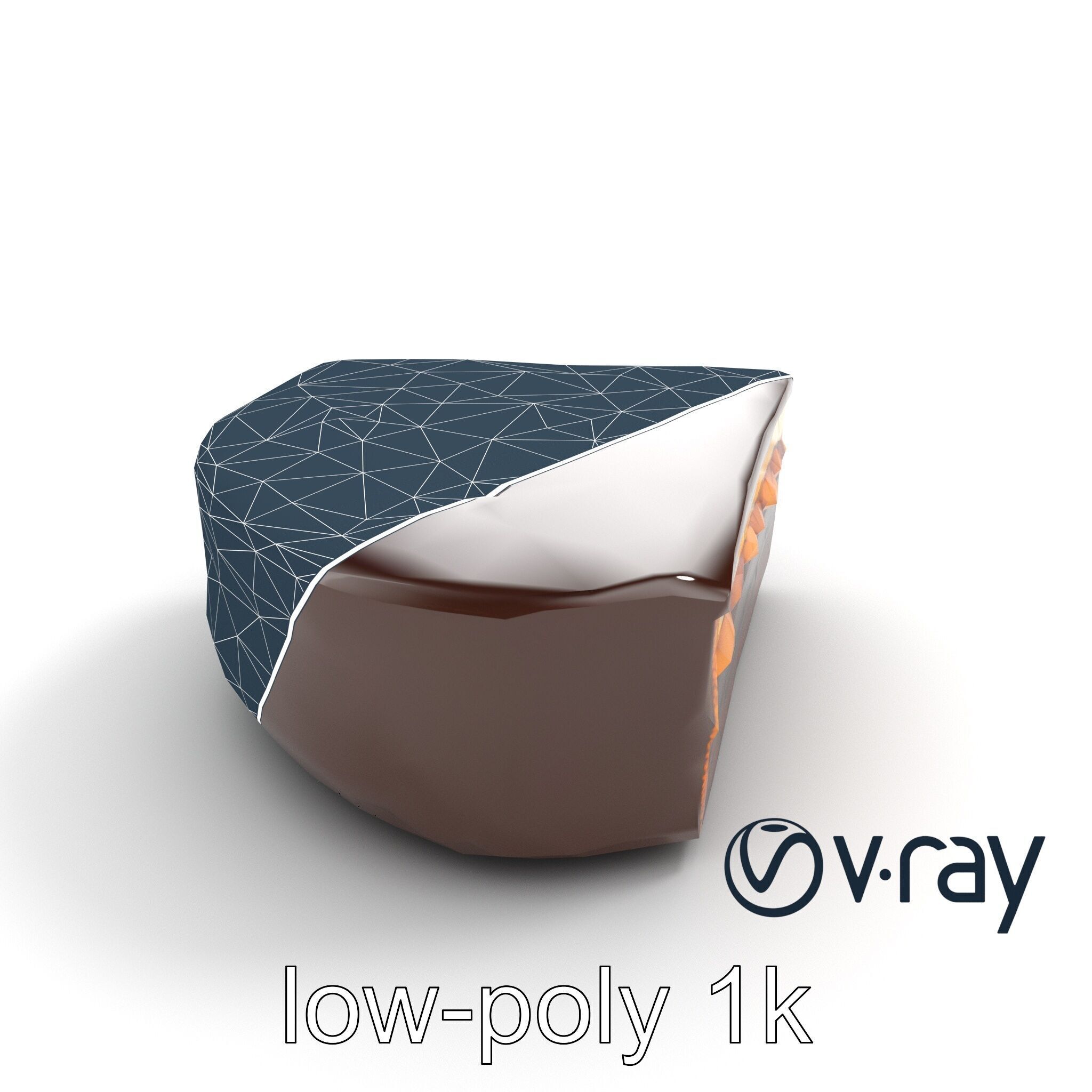 Sachertorte Chocolate Cake Slice model pack Low-poly 3D model_29