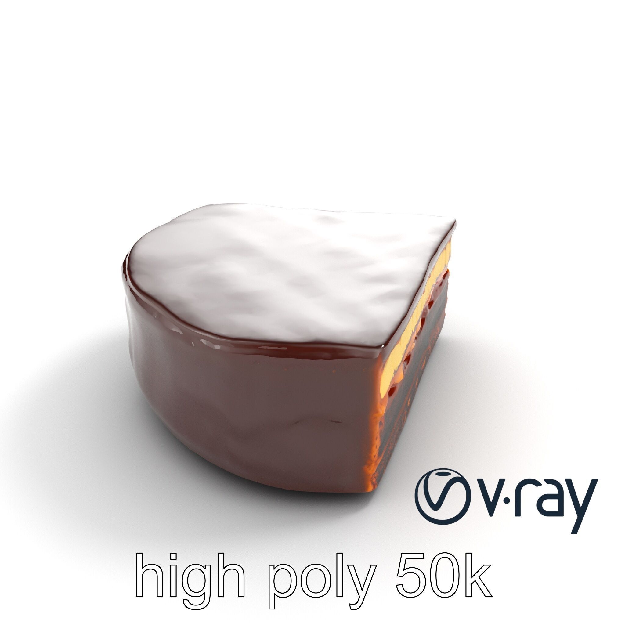 Sachertorte Chocolate Cake Slice model pack Low-poly 3D model_11