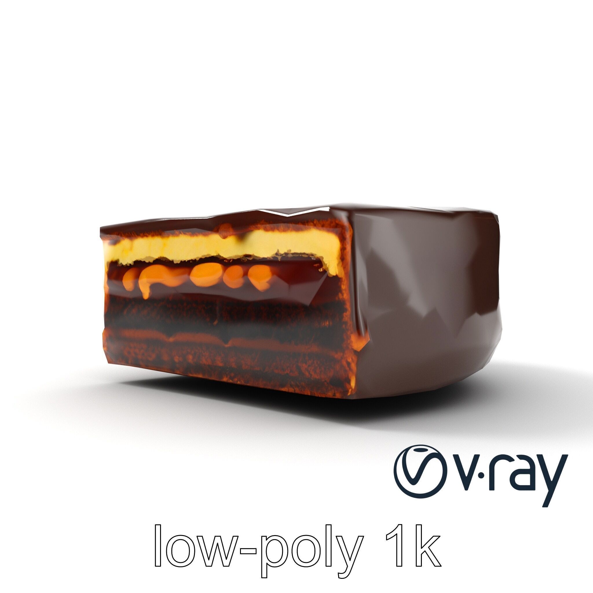 Sachertorte Chocolate Cake Slice model pack Low-poly 3D model_18