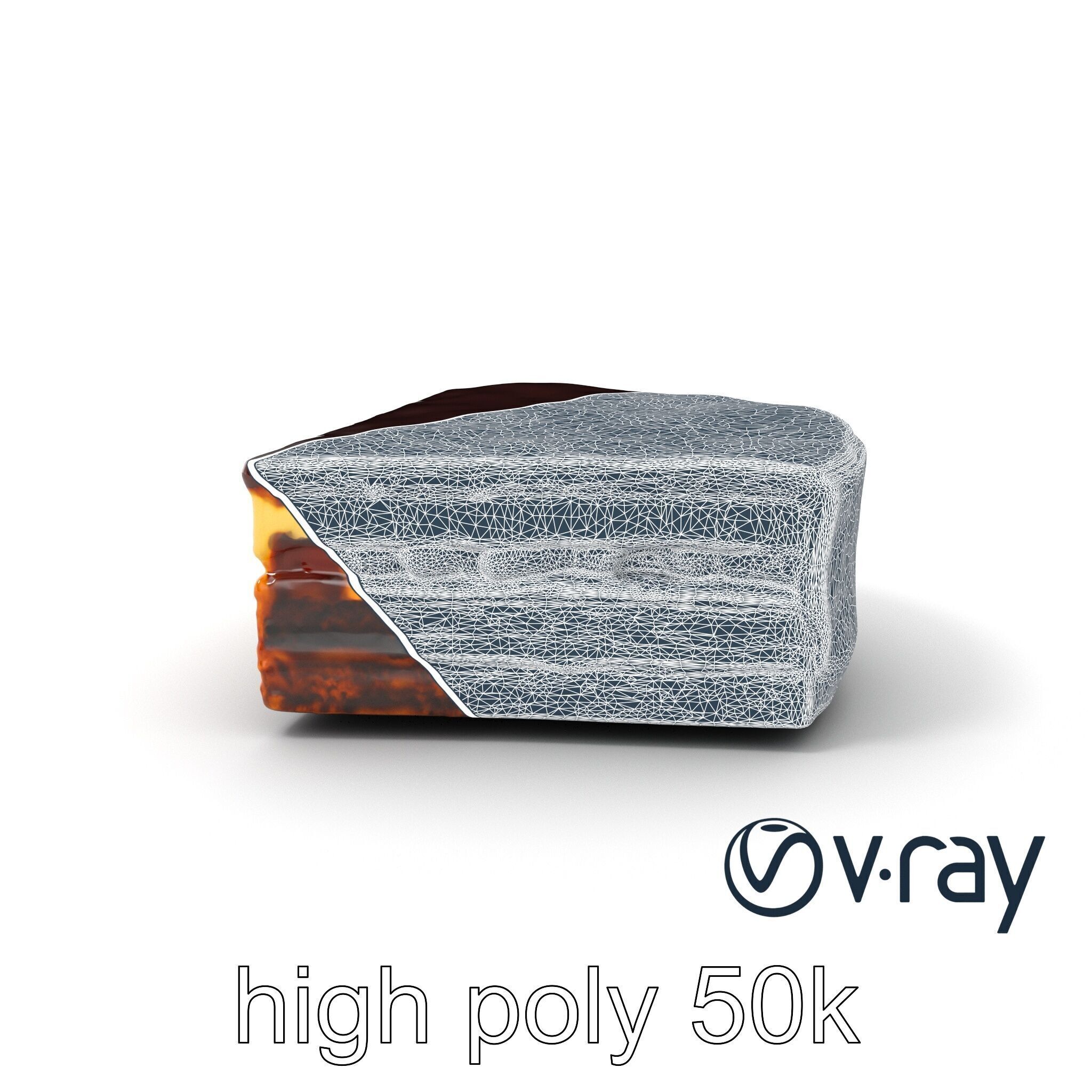 Sachertorte Chocolate Cake Slice model pack Low-poly 3D model_34