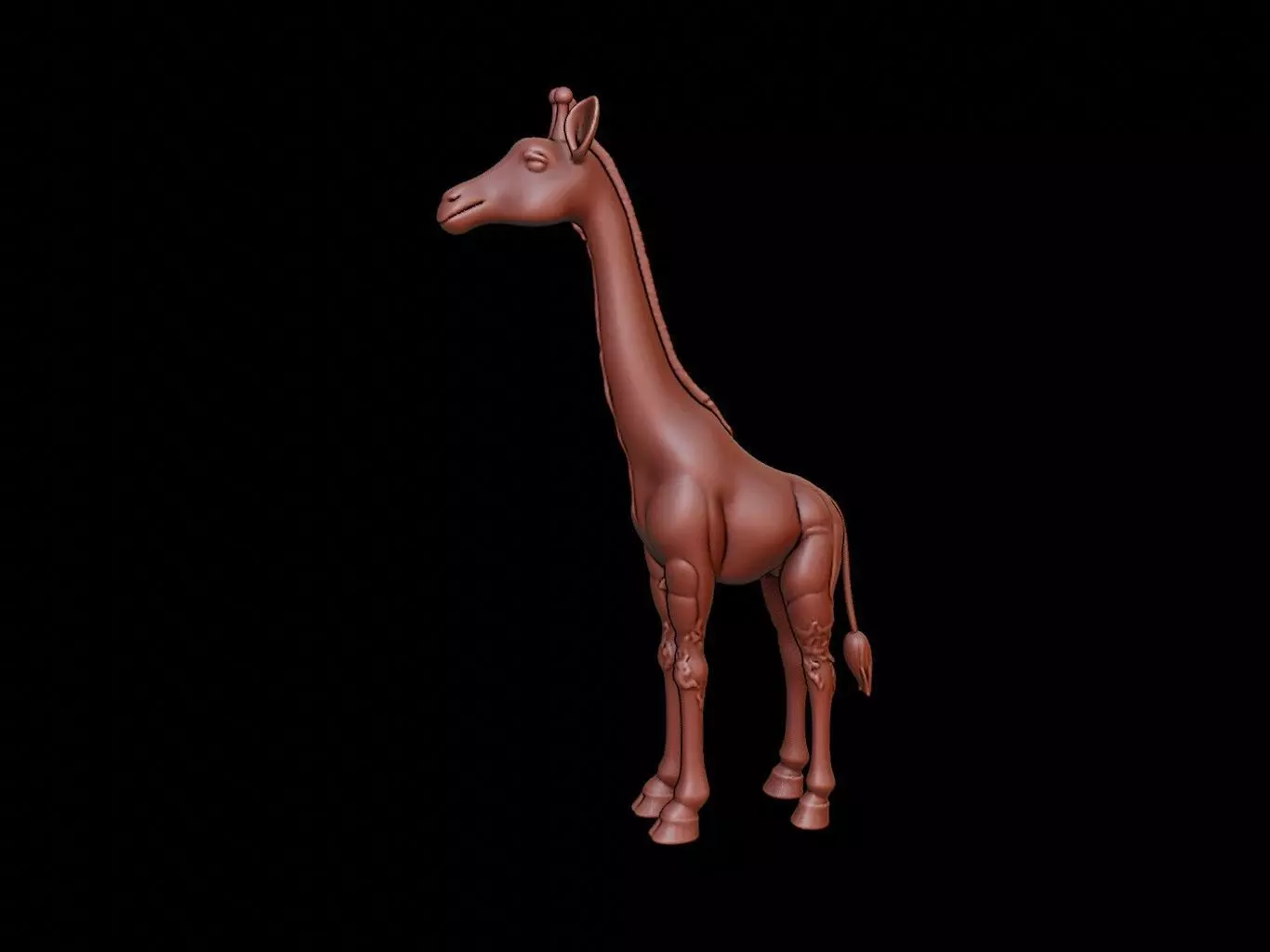 Giraffe Animal Sculpture 3D print model_0