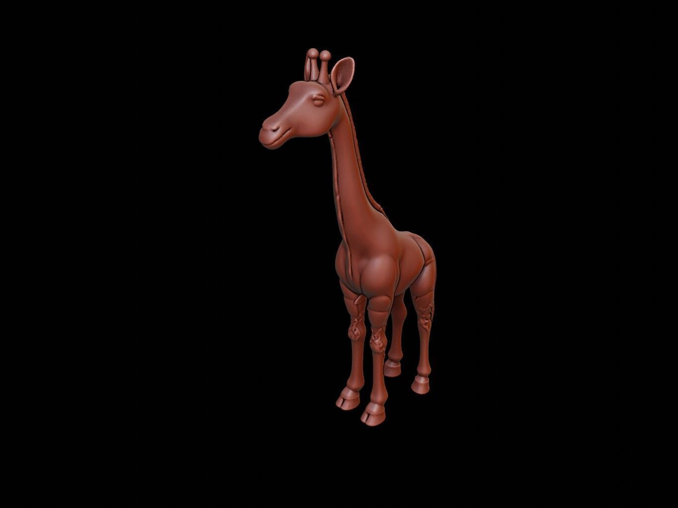 Giraffe Animal Sculpture 3D print model_1