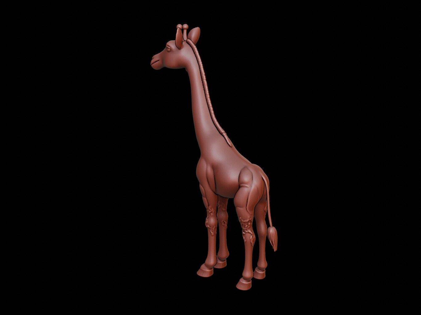 Giraffe Animal Sculpture 3D print model_2