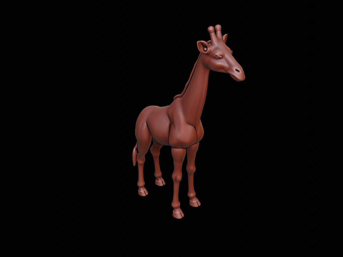 Giraffe Animal Sculpture 3D print model_1