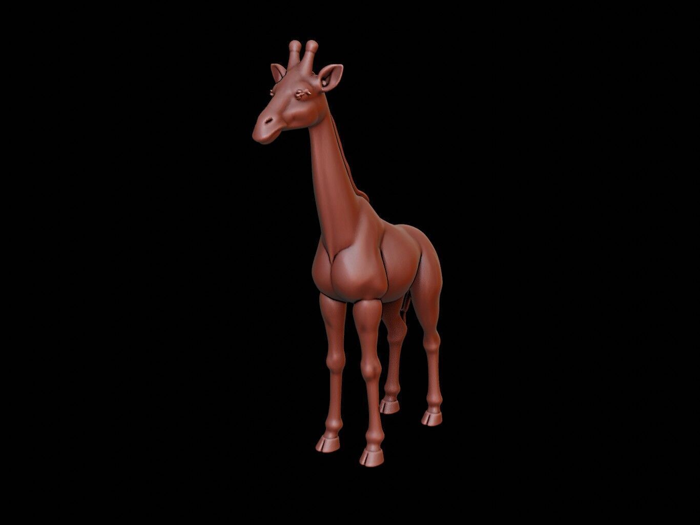Giraffe Animal Sculpture 3D print model_2