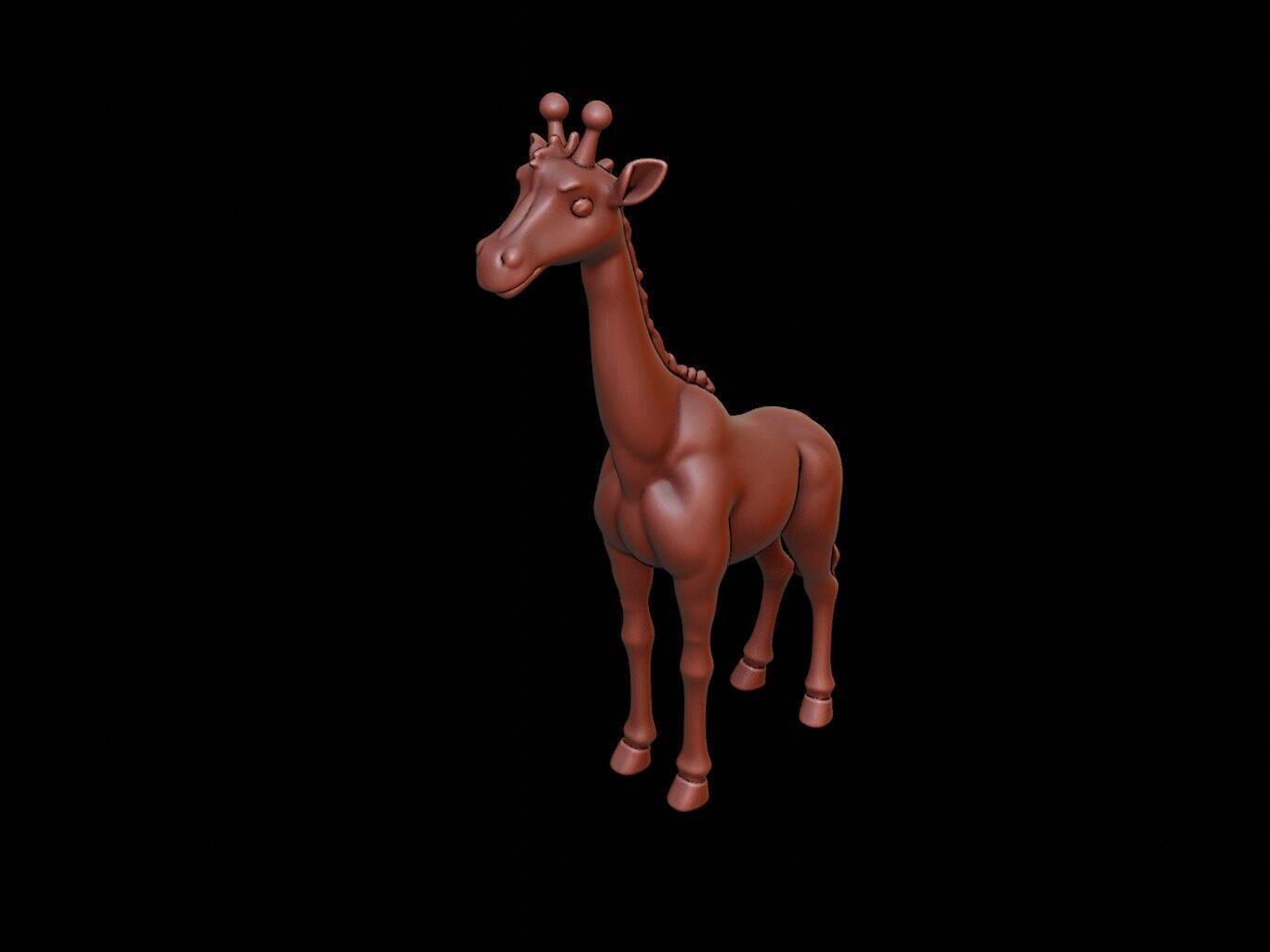 Giraffe Animal Sculpture 3D print model_1