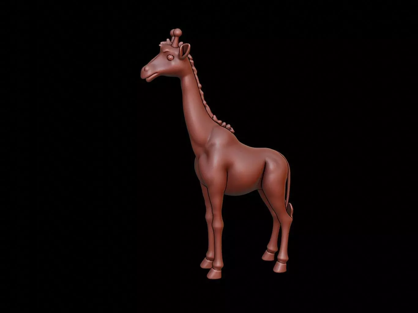 Giraffe Animal Sculpture 3D print model_0