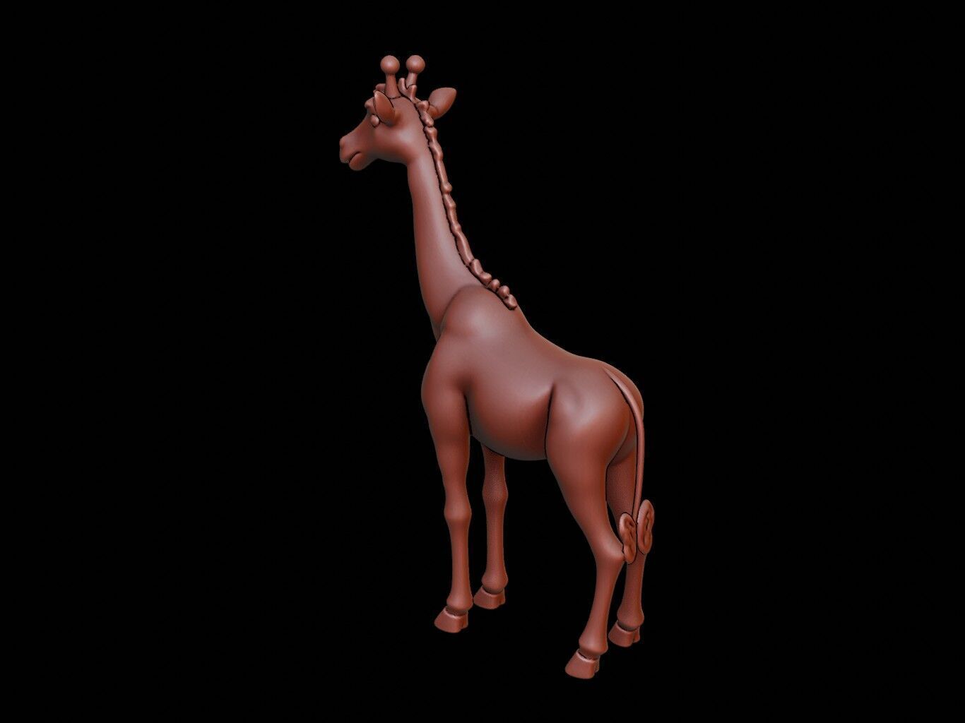 Giraffe Animal Sculpture 3D print model_2