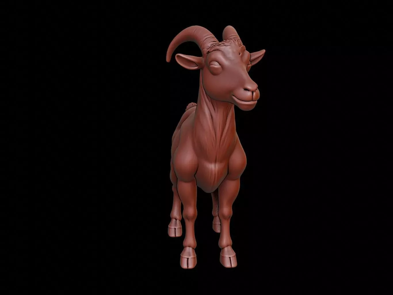 Goat Animal Sculpture 3D print model