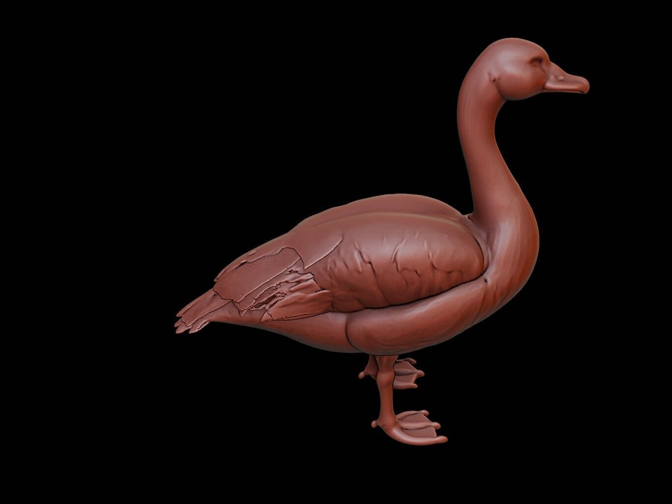 Goose Animal Sculpture 3D print model_1