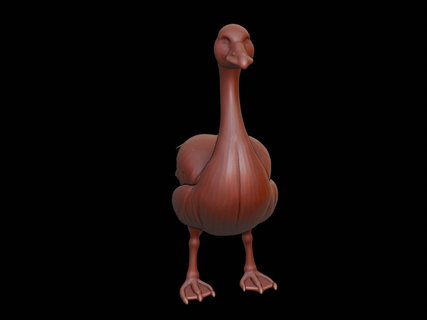 Goose Animal Sculpture 3D print model_2