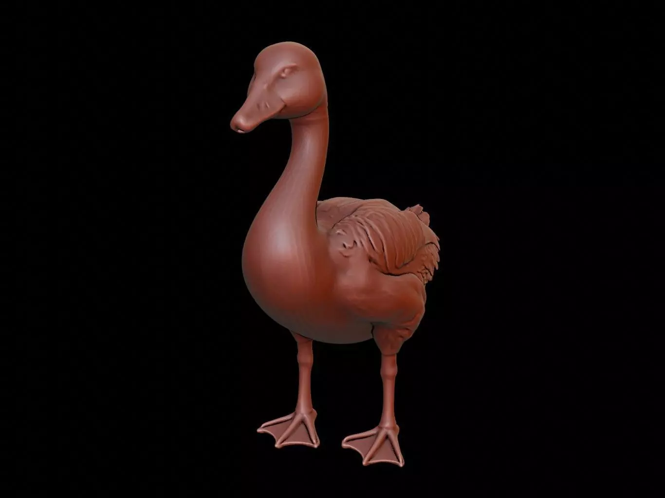 Goose Animal Sculpture 3D print model_0