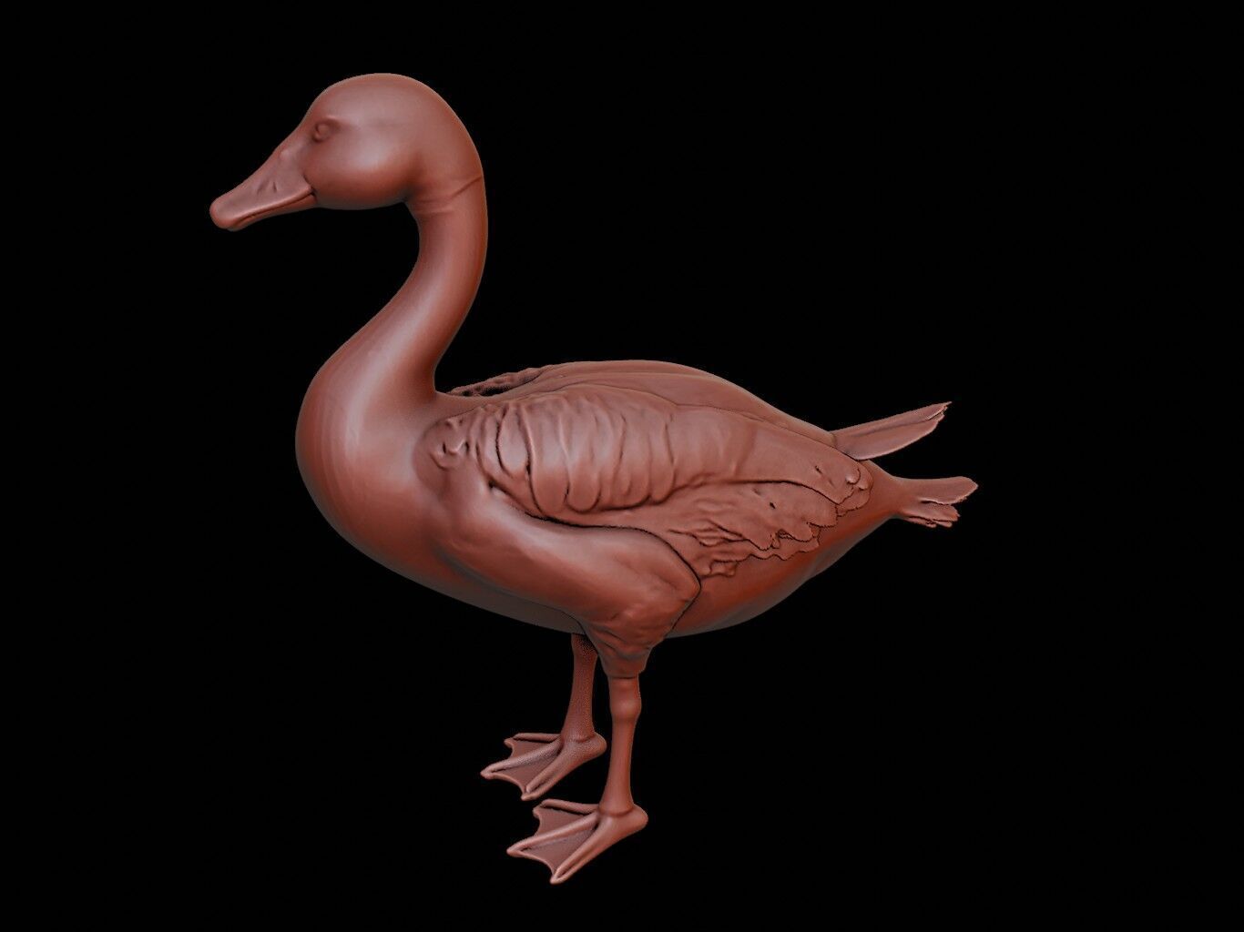 Goose Animal Sculpture 3D print model_2
