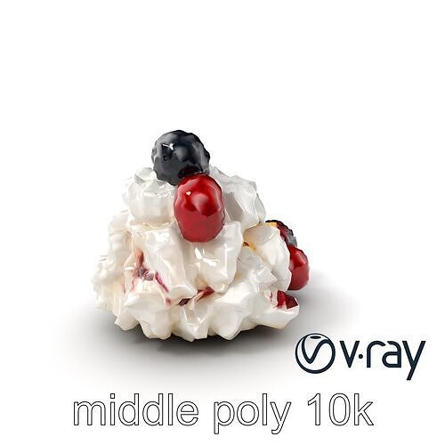 Rustic Eton Mess Dessert Model Pack Low-poly 3D model 7