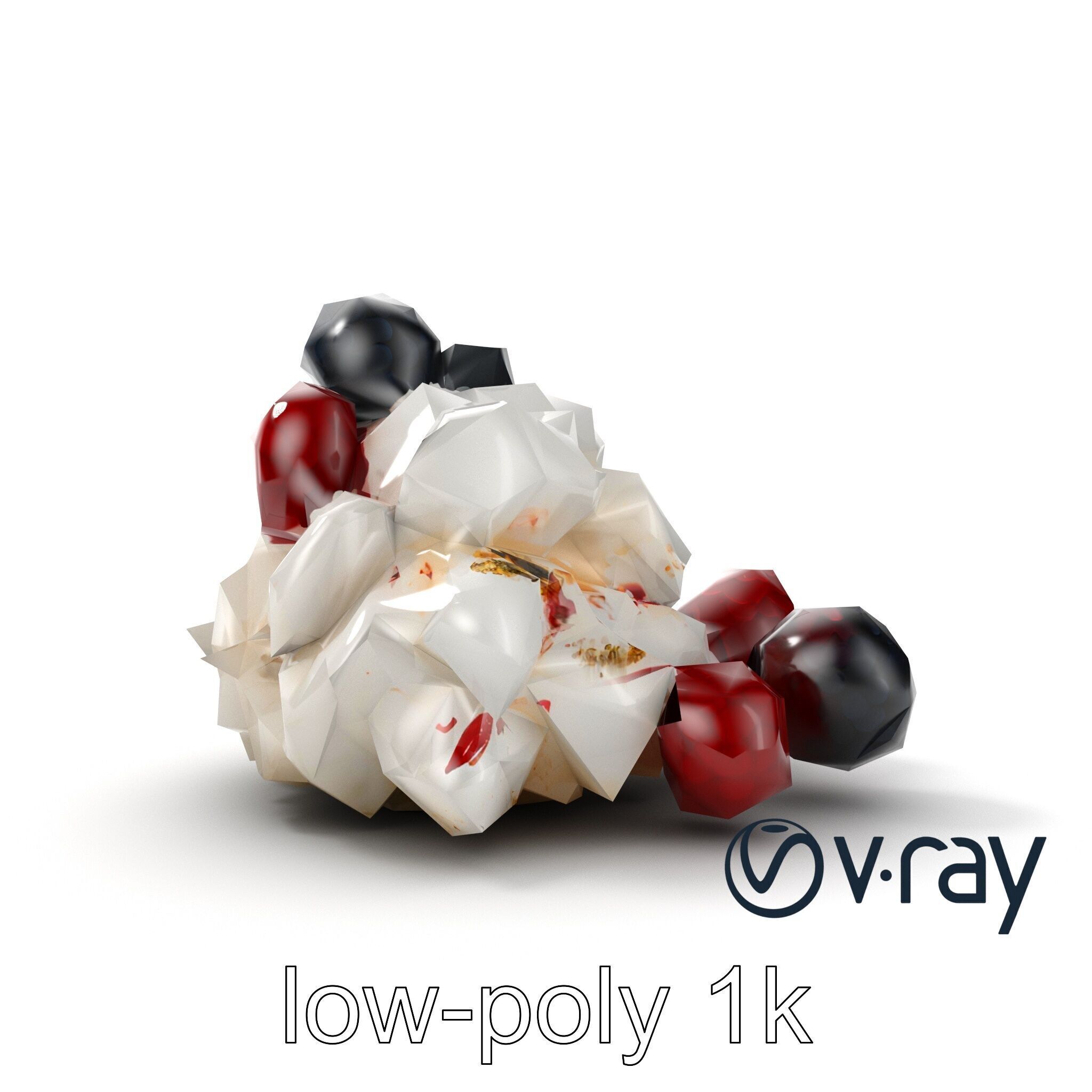 Rustic Eton Mess Dessert Model Pack Low-poly 3D model_32