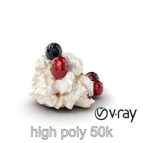 Rustic Eton Mess Dessert Model Pack Low-poly 3D model 6