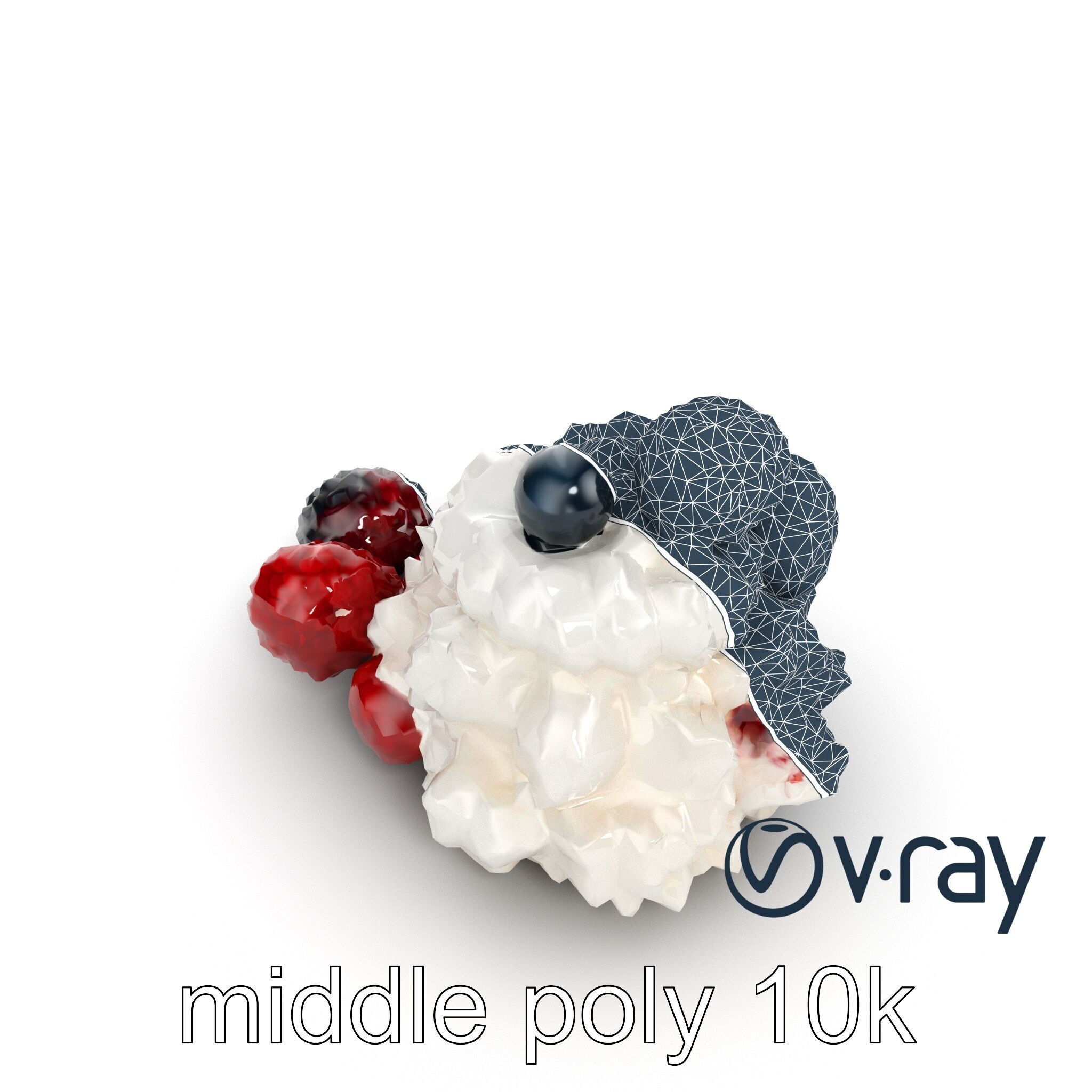 Rustic Eton Mess Dessert Model Pack Low-poly 3D model_35