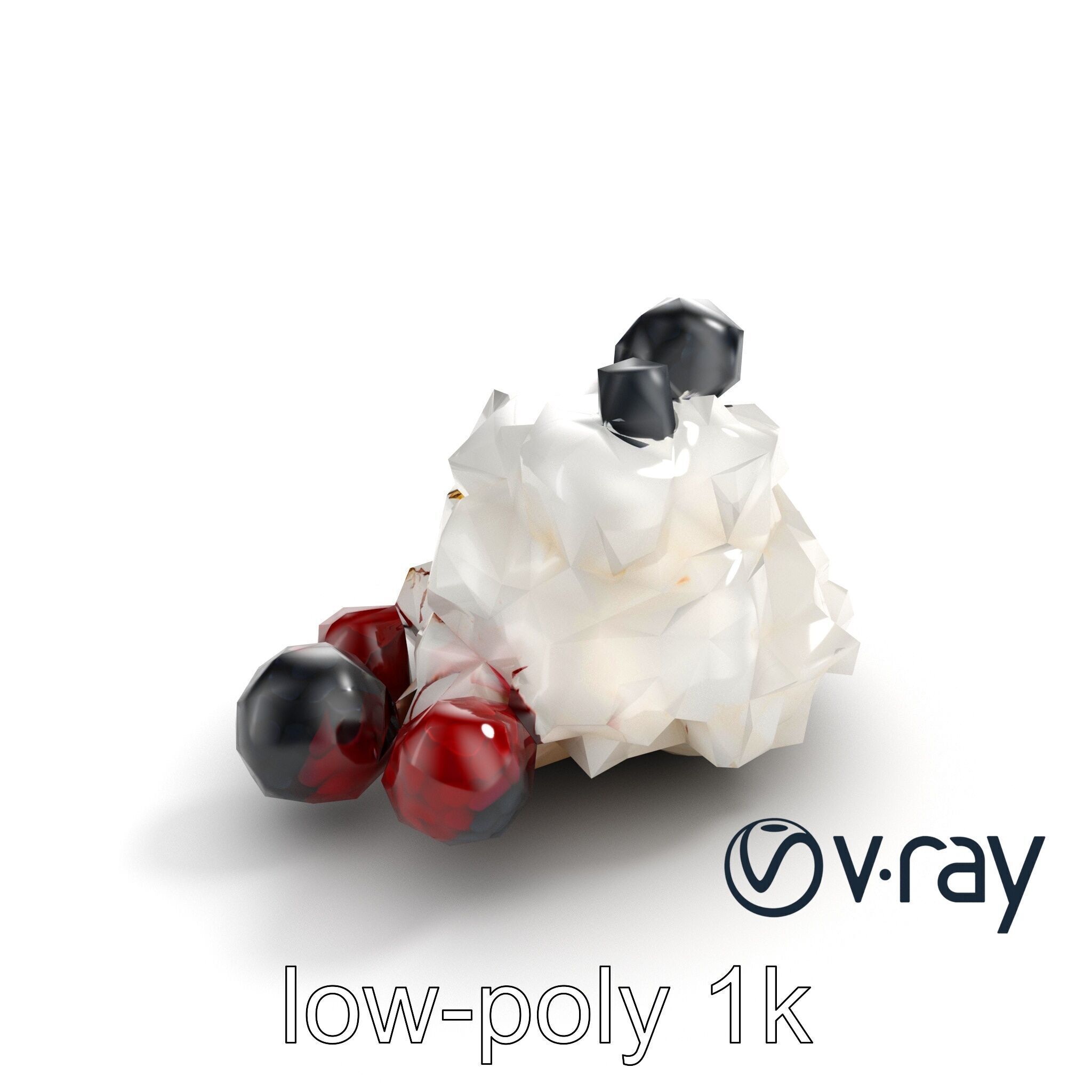Rustic Eton Mess Dessert Model Pack Low-poly 3D model_13