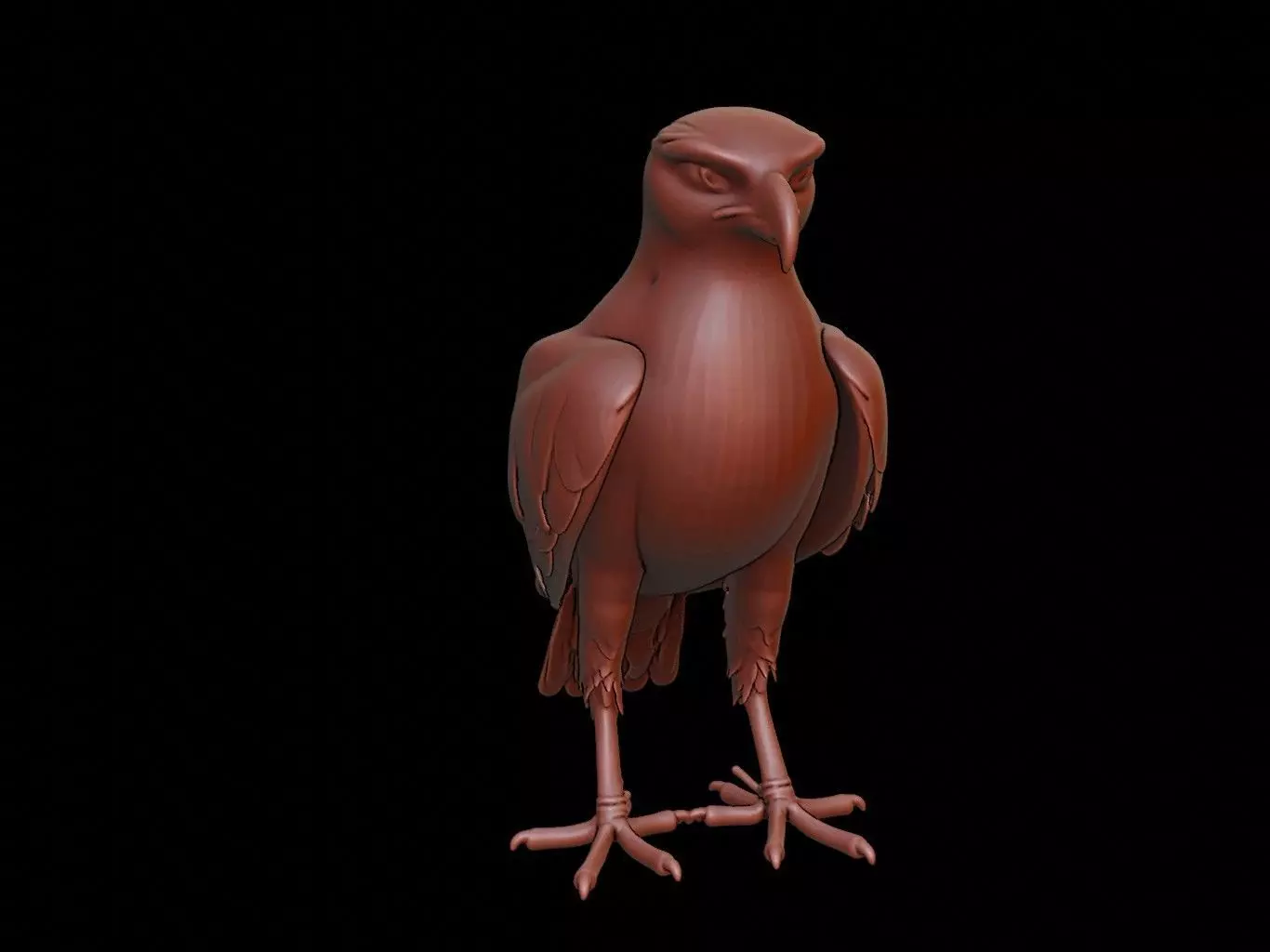 Hawk Animal Sculpture 3D print model_0