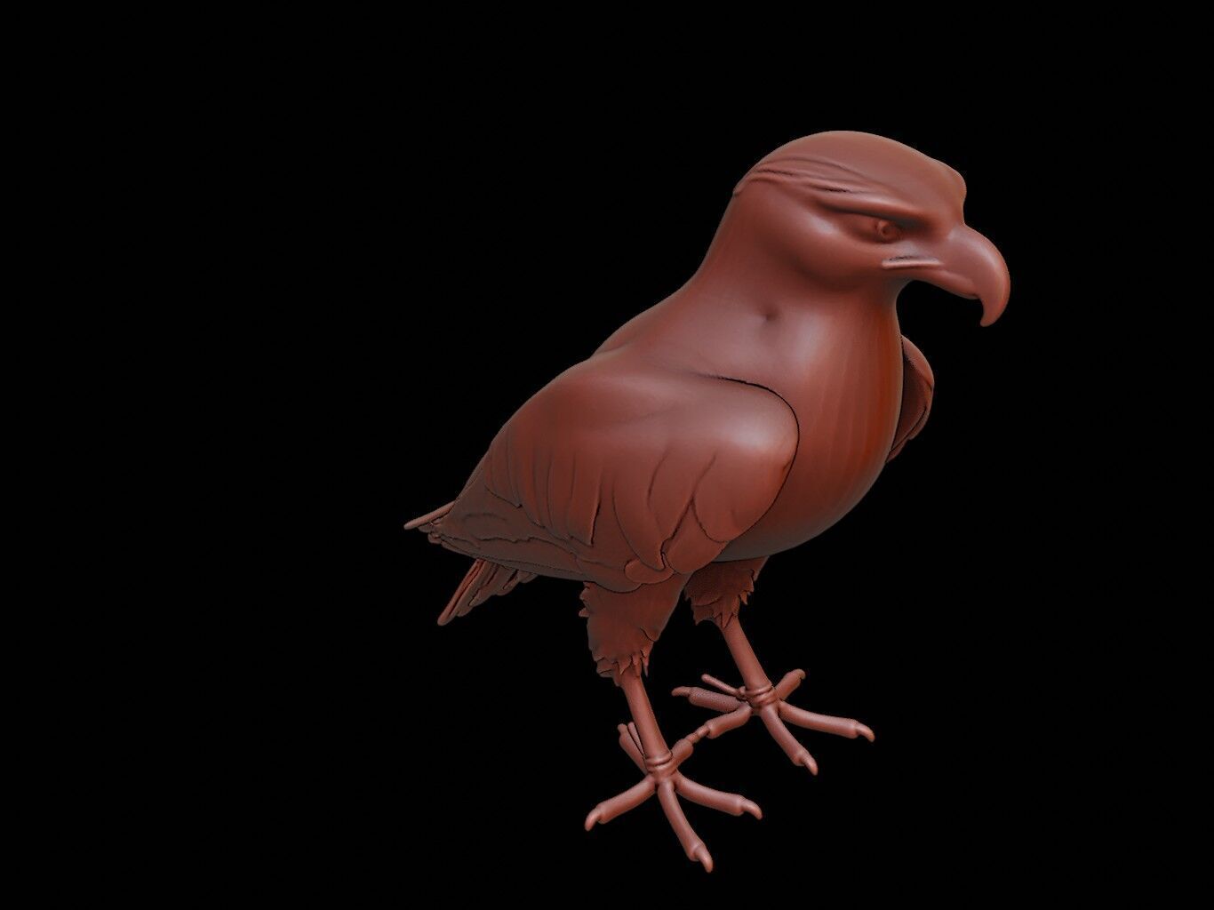 Hawk Animal Sculpture 3D print model_1