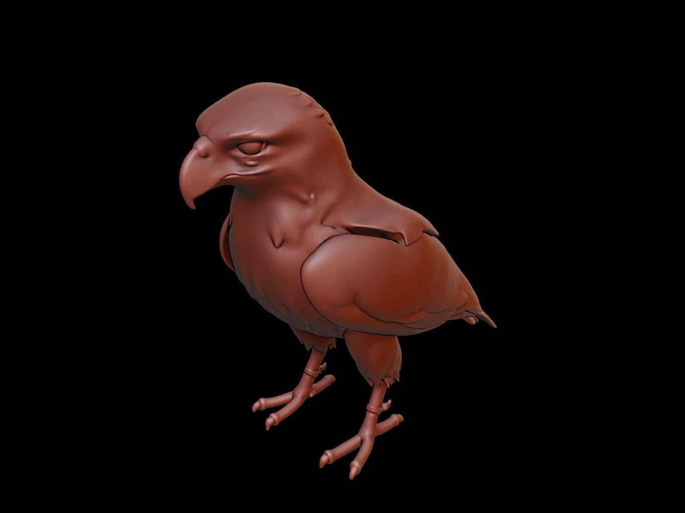 Hawk Animal Sculpture 3D print model_1