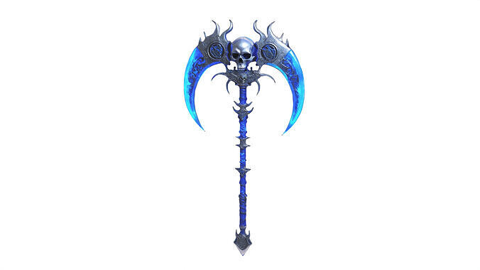 vintage skull axe Low-poly 3D model