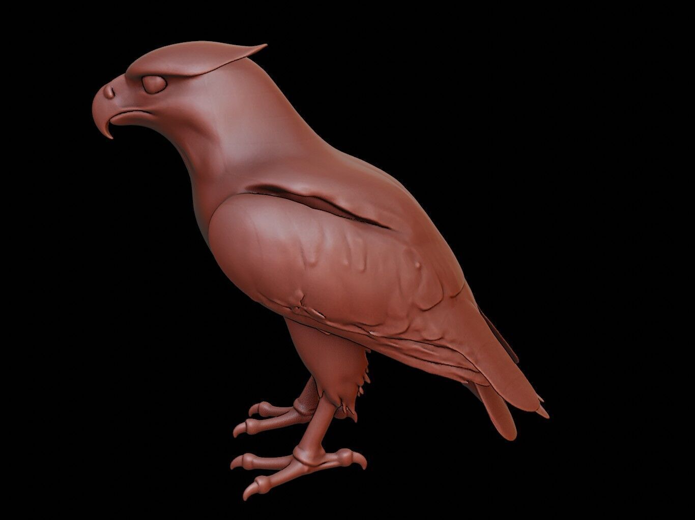 Hawk Animal Sculpture 3D print model_2