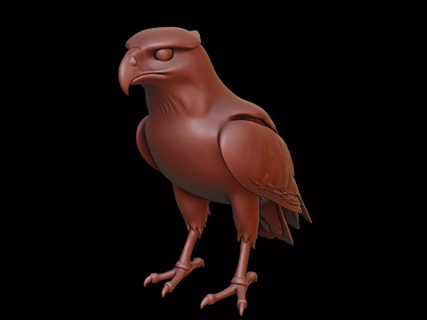 Hawk Animal Sculpture 3D print model_0