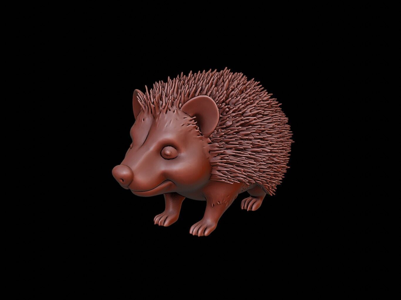 Hedgehog Animal Sculpture 3D print model_2