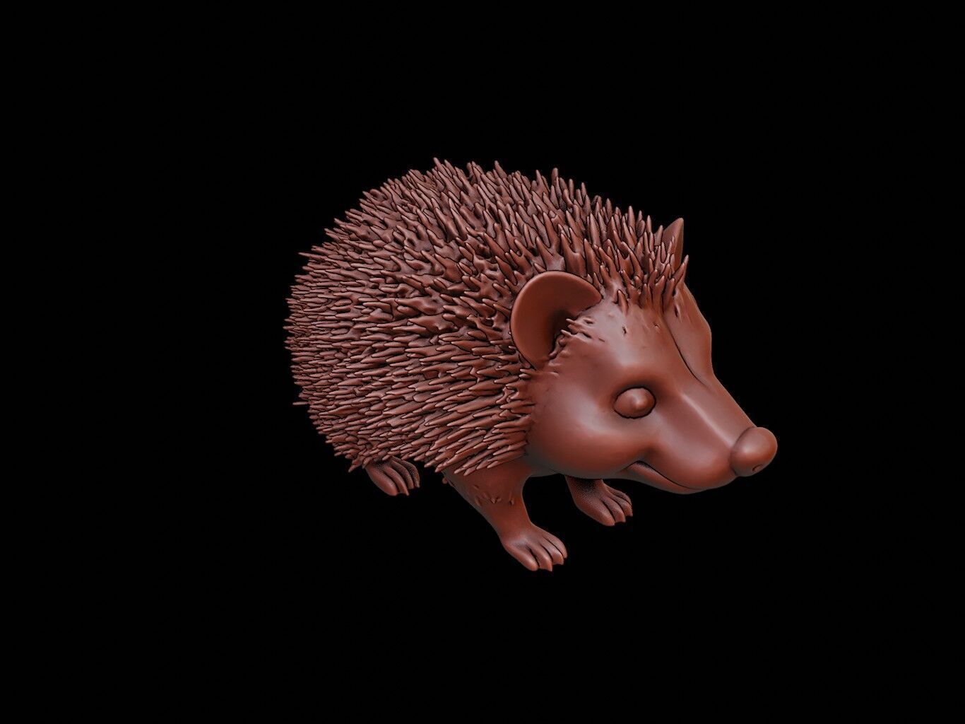 Hedgehog Animal Sculpture 3D print model_1