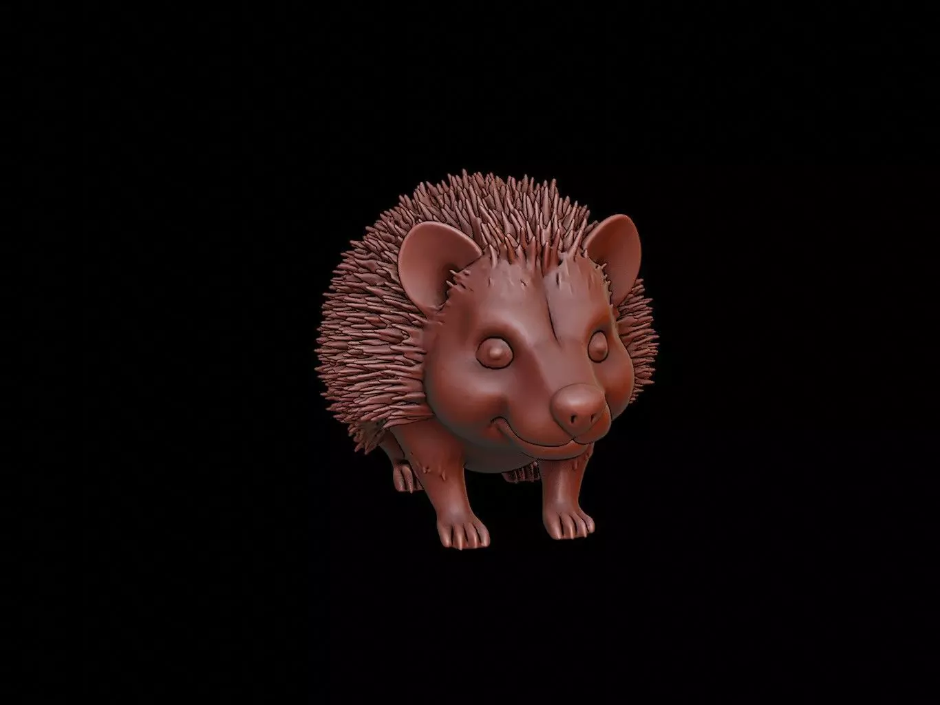 Hedgehog Animal Sculpture 3D print model_0