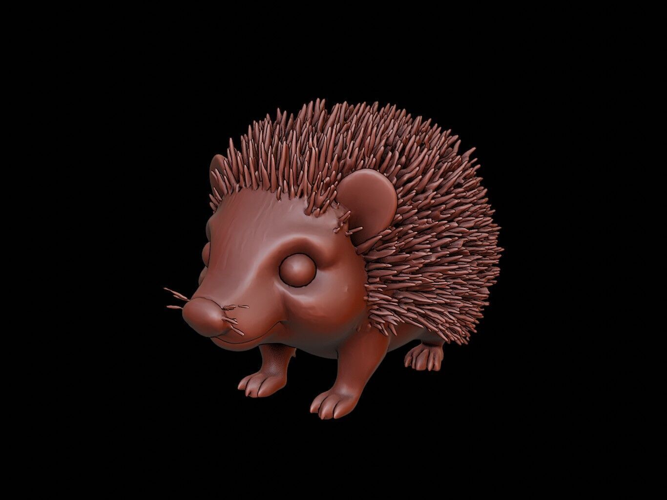 Hedgehog Animal Sculpture 3D print model_2