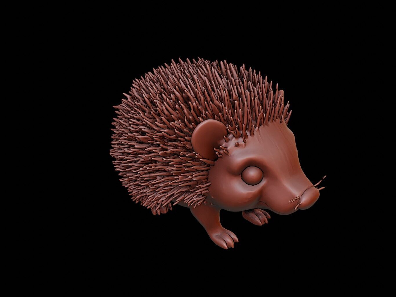 Hedgehog Animal Sculpture 3D print model_1
