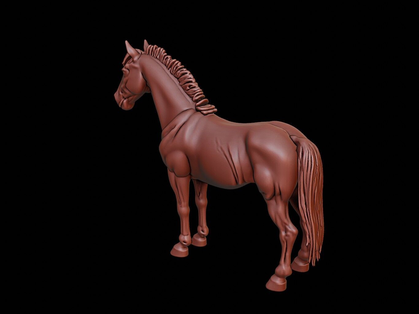 Horse Animal Sculpture 3D print model_2